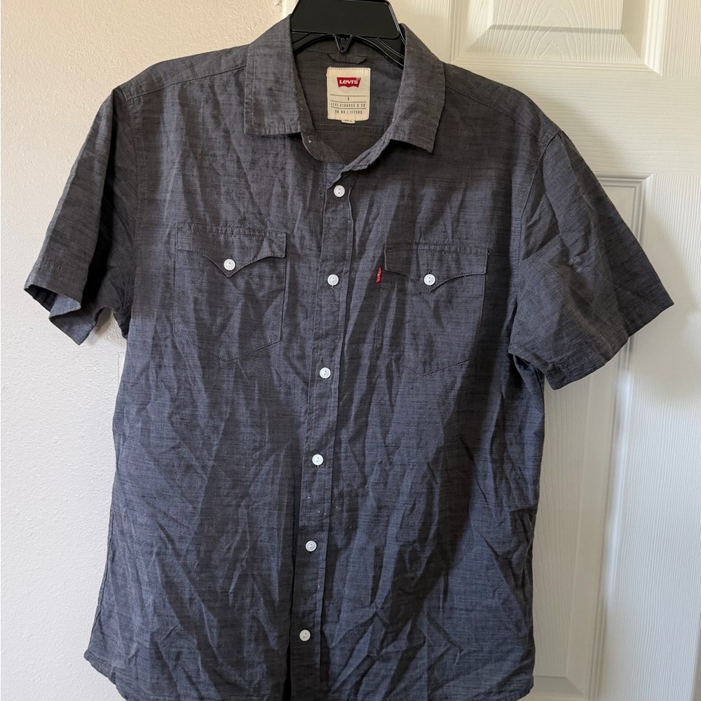 Levi's Youth Small Charcoal Button Down Shirt